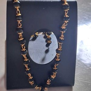 Black Crystal Long Ethnic Mala