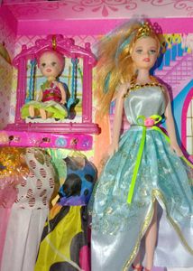 Beauty Doll Set (Clothes + Baby + Swing)
