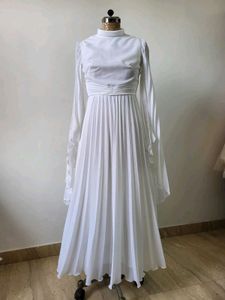 White Pleated Gown