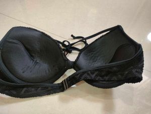 Black Textured Bikini Bra🖤