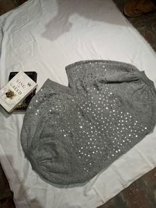 Grey Embellished Sweater