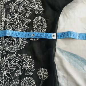 Black Chikankari Kurti For Women