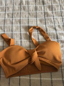 Mustard Front Tie Top