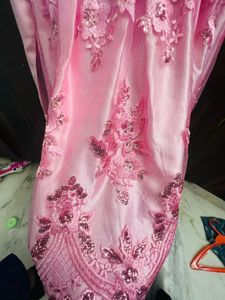 Beautiful Embroidered Pink Party Wear Frock