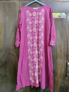Dark Pink A Line Kurti