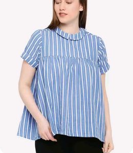 Blue Striped Casual Top 💙🛍️🛒
