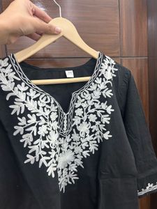Embroidered Black short kurti