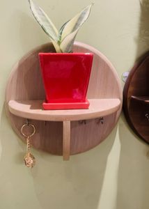 Eco Wood Round Wall Hanging Key Chain Hanger