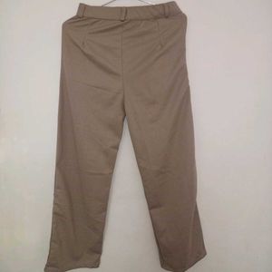 Tan Wide Leg Trousers