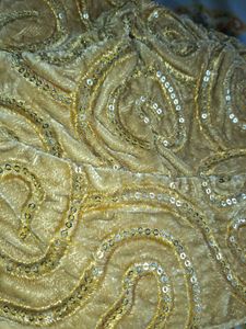 Preloved Velvet Golden Blouse With Sequins