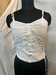 White Eyelet Tank Top