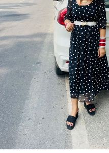 Black White Dotted Dress