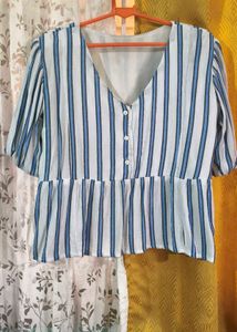 Striped Peplum Top