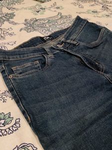 NUON Dark Blue Skinny Fit Denim Jeans