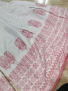 Pink &amp; White Printed Sharara