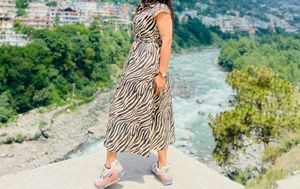Zebra Print Maxi Dress