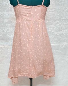 Cute Pink Floral Dress + Freebie Earings Set