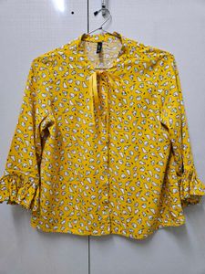 RIO Printed Shirt with Flounce Sleeves