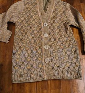 Vintage 70s Thick Cable knit Cardigan sweater