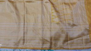 Elegant Yellow Pure Banaras Broked Saree