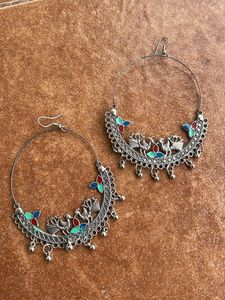 Hoop Earrings with Charm Detail
