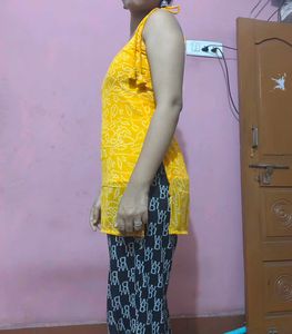 Tie Strap Tank Kurti Bandhani Print
