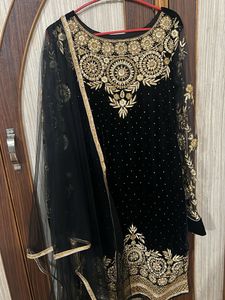 Pakistani Black Embroidered Suit