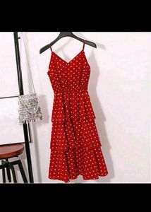 Red Polka Dot Midi Dress