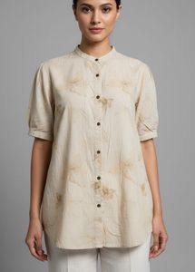 Floral Print Beige Top