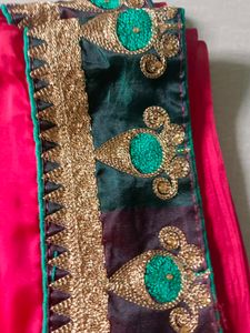 polycell red colour beautiful saree