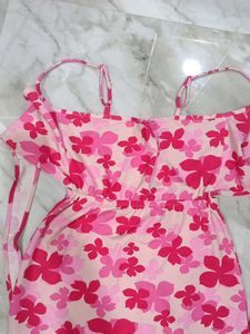 Pink Floral Mini Dress