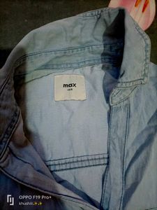 Denim Crop Shirt And Oversized Tshirt From Max 💗✨