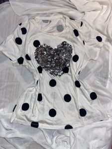 Sequin Heart Tshirt
