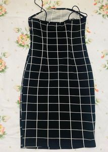 Grid Print Bodycon Dress