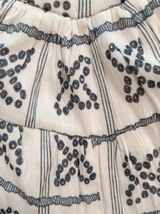 Grey and White Frock With Jacket Plus Leggings