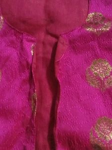 Pink &amp; Gold Brocade Ethnic Top