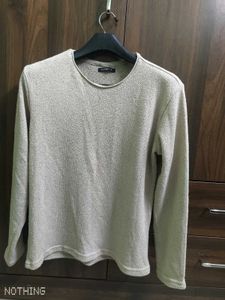 Casual Beige Long Sleeve Top Unisex