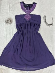 Purple Embellished Dress