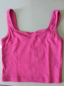 Pink Sleeveless Crop Top