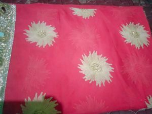 Pink Floral Saree with Blouse