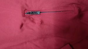Maroon Full-Zip Casual Jacket