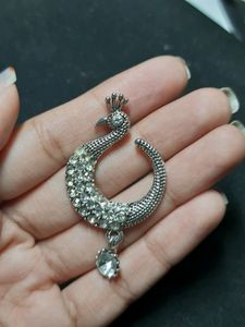Peacock Black Metal Earrings