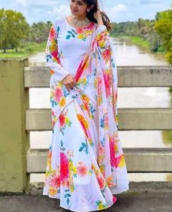 Women Printed Georgette Gown