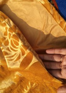 Gold Floral Velvet Salwar Kameez