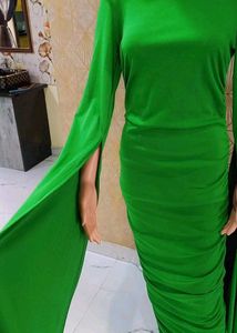 Green Ruched Party Dress