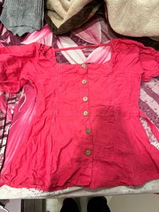 Pink Button-Down Top