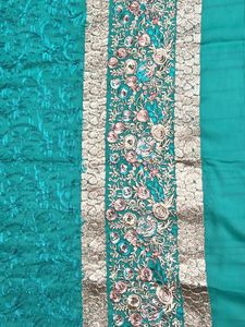 Green Embroidered unstitched Dress Material