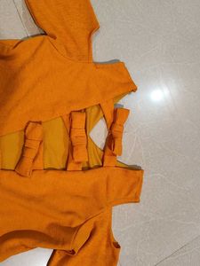 Orange Fit &amp; Flare Dress