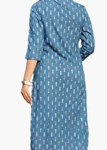 Blue Printed Kurta Set