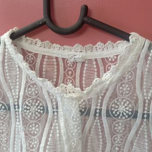 BEAUTIFUL TRANCE OFF WHITE TOP👕👌🏻😍👍🏻